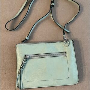 Vince Camuto vintage green crossbody bag pebbled leathered